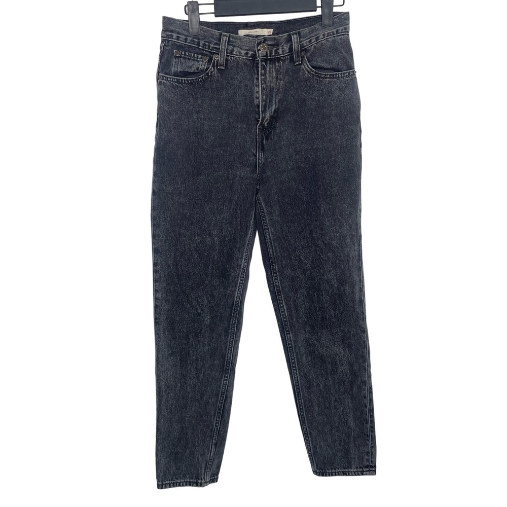 Levis Mom Jeans Charcoal Acid Wash High Rise Tapered Leg Denim Size 26